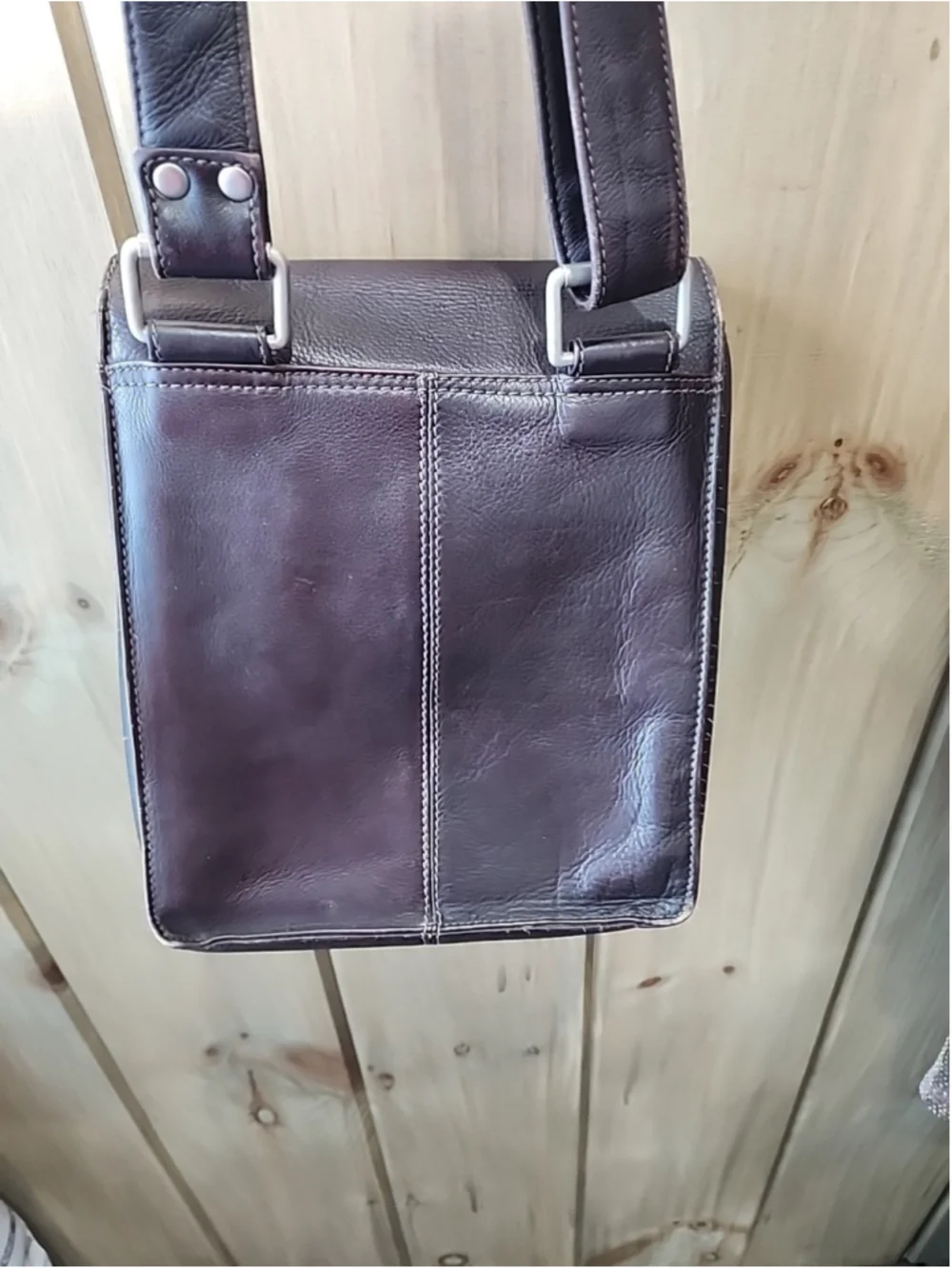 Ewidio Tucci Leather Messenger Bag, Unisex,EUC